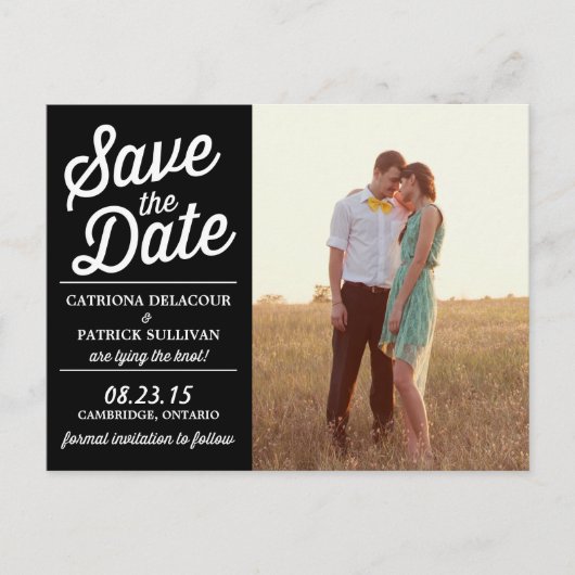 De zwarte en Witte Foto sparen het Briefkaart van  (Voorkant)