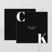 De zwarte en Witte Initialen sparen de Uitnodiging (Voorkant / Achterkant)