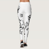 De zwarte en witte levensboom leggings (Achterkant)