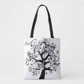 De zwarte en witte levensboom tote bag (Voorkant)