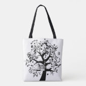 De zwarte en witte levensboom tote bag (Achterkant)
