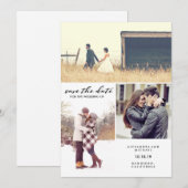 De zwarte en Witte Moderne Foto van het Manuscript Save The Date (Voorkant / Achterkant)