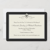 De zwarte en Witte Nieuwe Scènes van Orleans spare Save The Date (Achterkant)