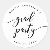 De zwarte en Witte Relax Partij van het Manuscript Ronde Sticker (Voorkant)