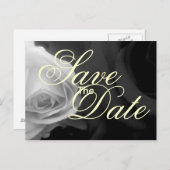 De zwarte en Witte Rozen bewaren de datum Aankondigingskaart (Voorkant / Achterkant)
