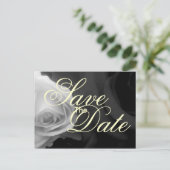 De zwarte en Witte Rozen bewaren de datum Aankondigingskaart (Staand voorkant)