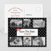 De zwarte en Witte Stippen Foto sparen het Briefka Aankondigingskaart (Voorkant / Achterkant)