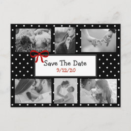 De zwarte en Witte Stippen Foto sparen het Briefka Aankondigingskaart