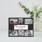 De zwarte en Witte Stippen Foto sparen het Briefka Aankondigingskaart (Staand voorkant)