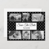 De zwarte en Witte Stippen Foto sparen het Briefka Aankondigingskaart (Voorkant / Achterkant)