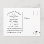 De zwarte en Witte Stippen Foto sparen het Briefka Aankondigingskaart (Achterkant)