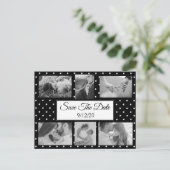 De zwarte en Witte Stippen Foto sparen het Briefka Aankondigingskaart (Staand voorkant)