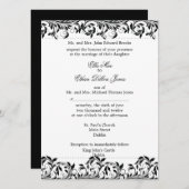 De zwarte en witte trouwuitnodiging van Sarah Jane Kaart (Voorkant / Achterkant)