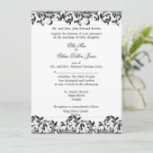 De zwarte en witte trouwuitnodiging van Sarah Jane Kaart (Staand voorkant)