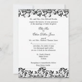 De zwarte en witte trouwuitnodiging van Sarah Jane Kaart (Voorkant)