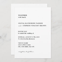 De zwarte en witte typografie van het moderne huwe kaart