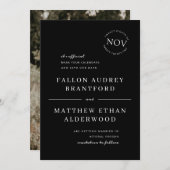 De zwarte en Witte Verzegeling van de Moderne Datu Save The Date (Voorkant / Achterkant)