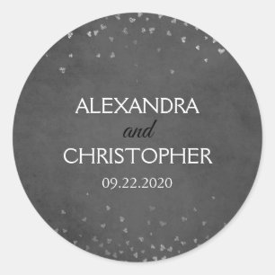 De zwarte en Zilveren Verbinding van de Envelop Ronde Sticker