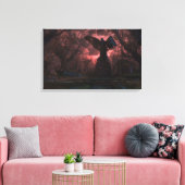 De zwarte engel canvas afdruk (Insitu (Woonkamer))