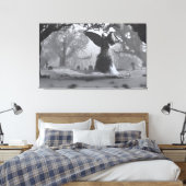 De zwarte engel (winter) canvas afdruk (Insitu (Slaapkamer))