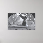 De zwarte engel (winter) canvas afdruk (Voorkant)