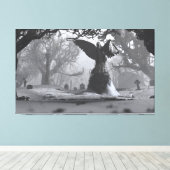 De zwarte engel (winter) canvas afdruk (Insitu (Houten vloer))