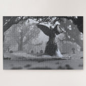 De zwarte engel (winter) legpuzzel (Horizontaal)