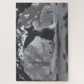 De zwarte engel (winter) legpuzzel (Verticaal)