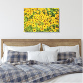 De zwarte Eyed Susans Verpakte Druk van de Kunst Canvas Afdruk (Insitu (Slaapkamer))