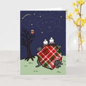 De zwarte Familie van Labrador en Sterrige Hemel Kaart (Gele Bloem)