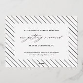 De zwarte Foto van het Manuscript sparen de Datum  Folie Uitnodiging (Achterkant)