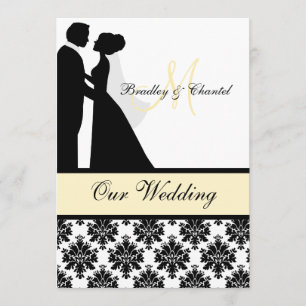 De zwarte, Gele Uitnodiging van het Wederhuwelijk 