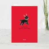 De zwarte Geweitakken van Kerstmis van Labrador Feestdagen Kaart (Achterkant)