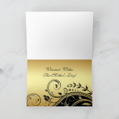 De zwarte & Gouden BloemenKaart van de Moederdag Kaart (Binnen)