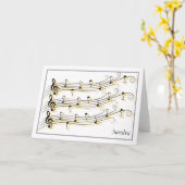 De zwarte & Gouden Gescrolde Kaart van de Nota van (Gele Bloem)