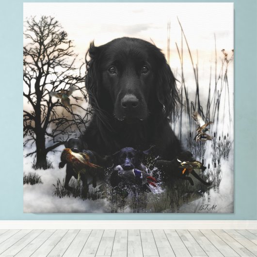 De zwarte gouden rievers canvas afdruk (Insitu (Houten vloer))