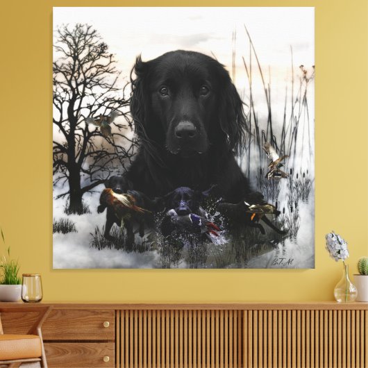 De zwarte gouden rievers canvas afdruk (Insitu (Woonkamer))