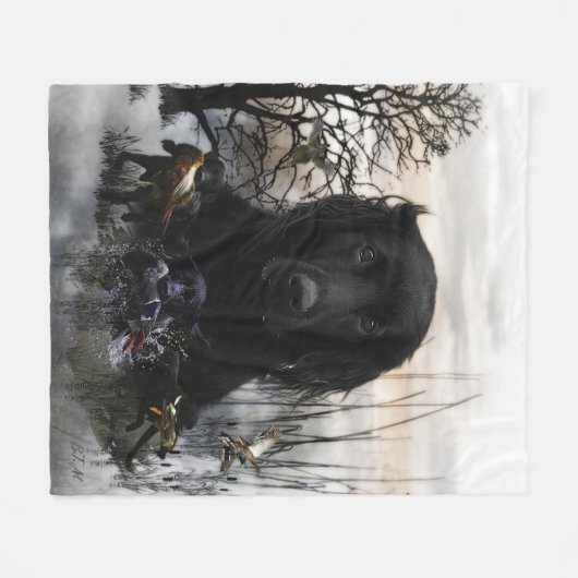 De zwarte gouden rievers fleece deken (Voorkant (Horizontaal))