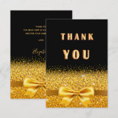 De zwarte goudsparkle is luxueus dan bedankkaart (Voorkant / Achterkant)