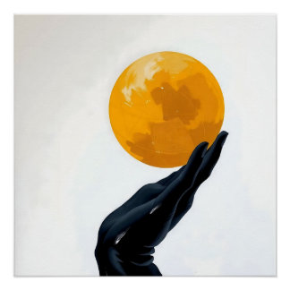 De zwarte hand die de wereld kleur geeft perfect poster