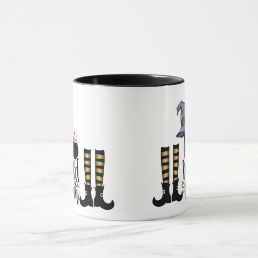 De zwarte heks - Pet van heksen en kousen Mok (Midden)