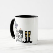 De zwarte heks - Pet van heksen en kousen Mok (Voorkant links)