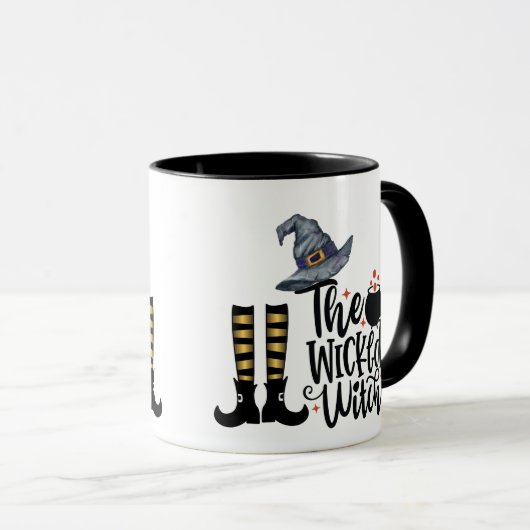 De zwarte heks - Pet van heksen en kousen Mok (Voorkant rechts)