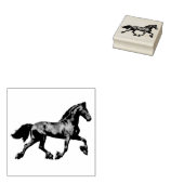 De zwarte hengst van Friesland, de zwarte schoonhe Rubberstempel (Gestempeld)