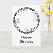 De zwarte & het wit van de Kaart van de verjaardag (Gele Bloem)