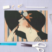 “De Zwarte Hoed” Art Deco door George Barbier Tissuepapier (Craft)