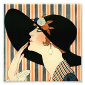 “De Zwarte Hoed” Art Deco van George Barbier Foto Afdruk (Voorkant)