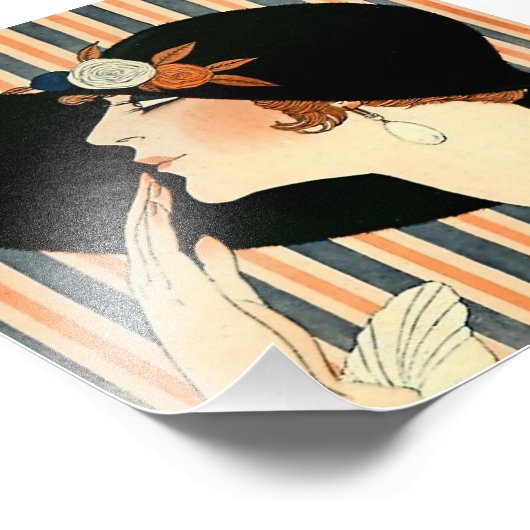 “De Zwarte Hoed” Art Deco van George Barbier Foto Afdruk (Hoek)