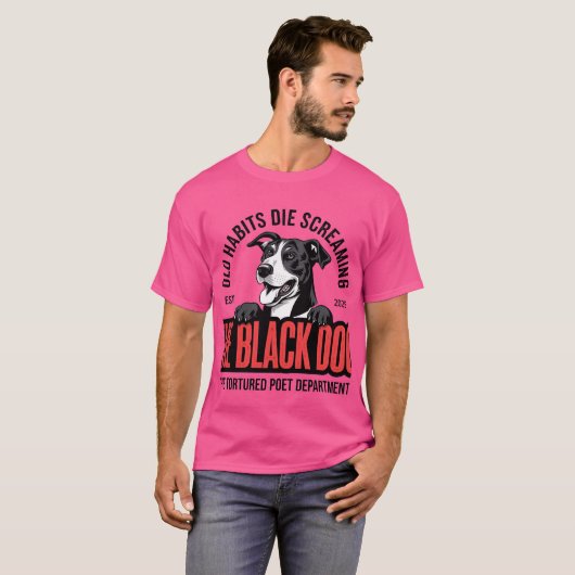 De Zwarte Hond Retro Graphic Shirt, hondentank top (Voorkant volledig)