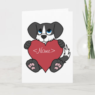 De Zwarte Hond van de Valentijnsdag met Feestdagen Kaart
